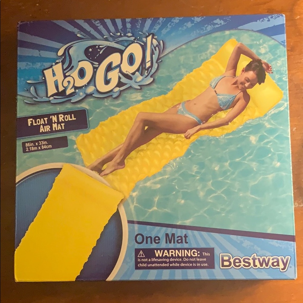 H2O go float n roll air mat yellow new never open